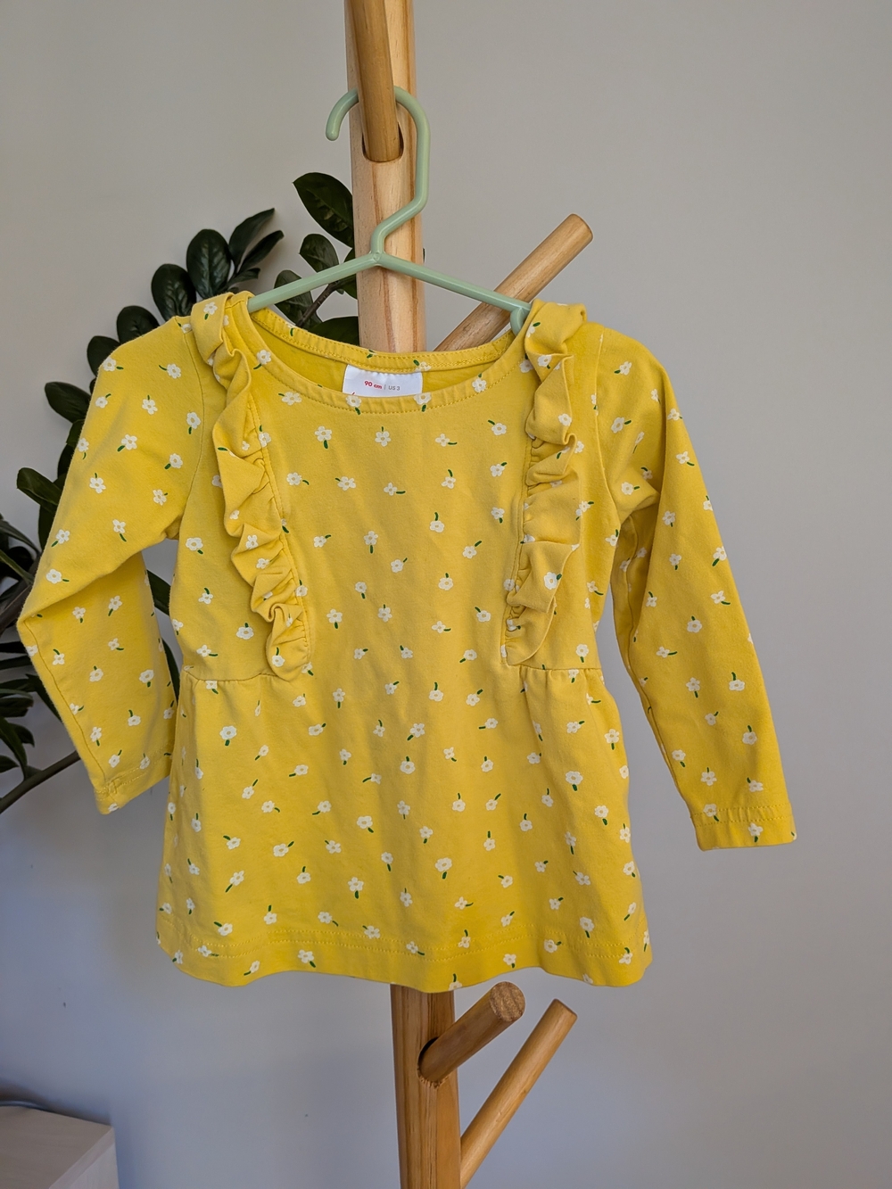 Hanna Andersson 3T Yellow Floral Ruffle Dress Cottagecore